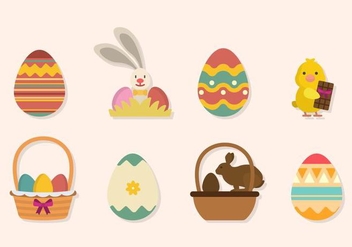 Flat Easter Vectors - бесплатный vector #434789